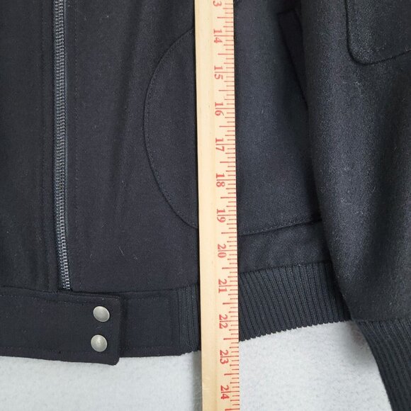 Halogen Jacket Womens Large Black Wool Blend Full Zip Bomber Classic Casual - Picture 6 of 12